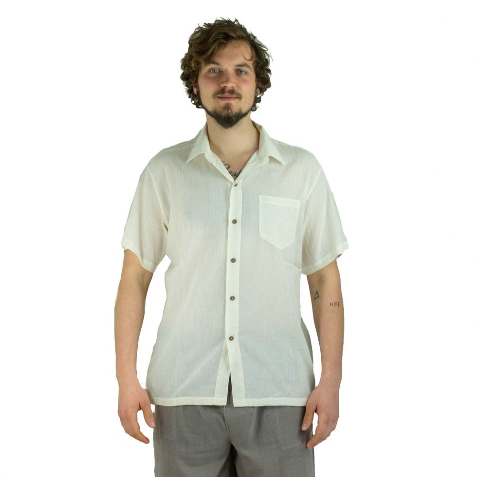 Men's shirt with short sleeves Jujur Cream Thailand