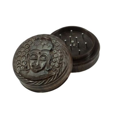 Carved grinder Buddha - medium
