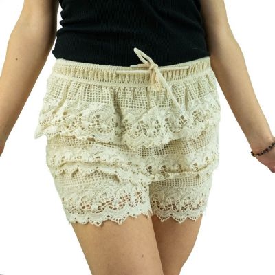 Women's crocheted shorts Wassana Lapisan Beige | UNISIZE (equals S/M)