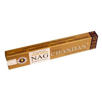 Incense Golden Nag Masala Chandan | Packet 15 g, Box of 12 packets for the price of 10