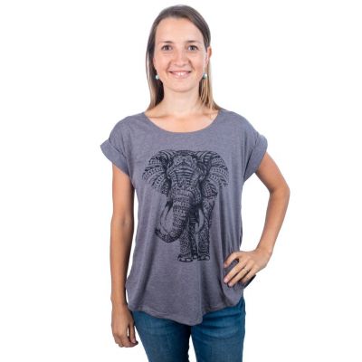 Women's t-shirt with short sleeves Darika Elephant Grey | UNISIZE