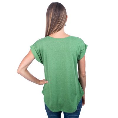 Women's t-shirt with short sleeves Darika Giraffe Family Green Thailand