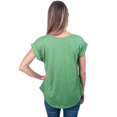 Women's t-shirt with short sleeves Darika Hamsa Green Thailand