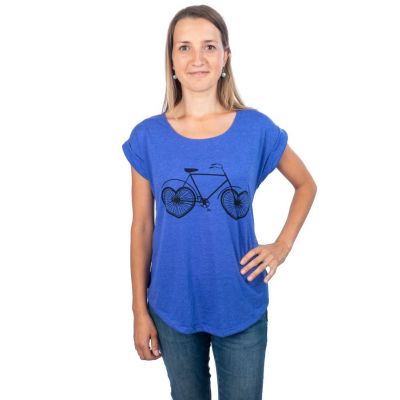 Women's t-shirt with short sleeves Darika Love Bike Blue | UNISIZE