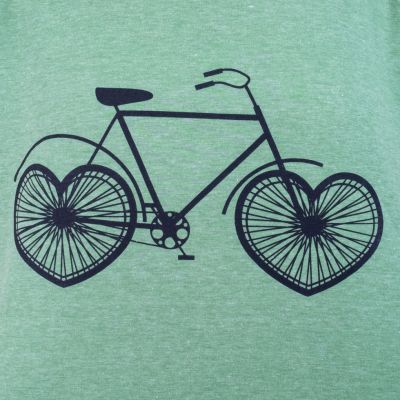 Women's t-shirt with short sleeves Darika Love Bike Green Thailand