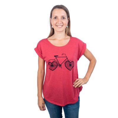 Women's t-shirt with short sleeves Darika Love Bike Red | UNISIZE