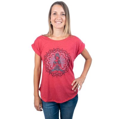 Women's t-shirt with short sleeves Darika Padmásana Red | S/M, L/XL