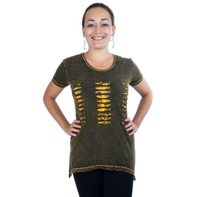 Women's ethno t-shirt with short sleeves Ehani Kuning | S, M, L