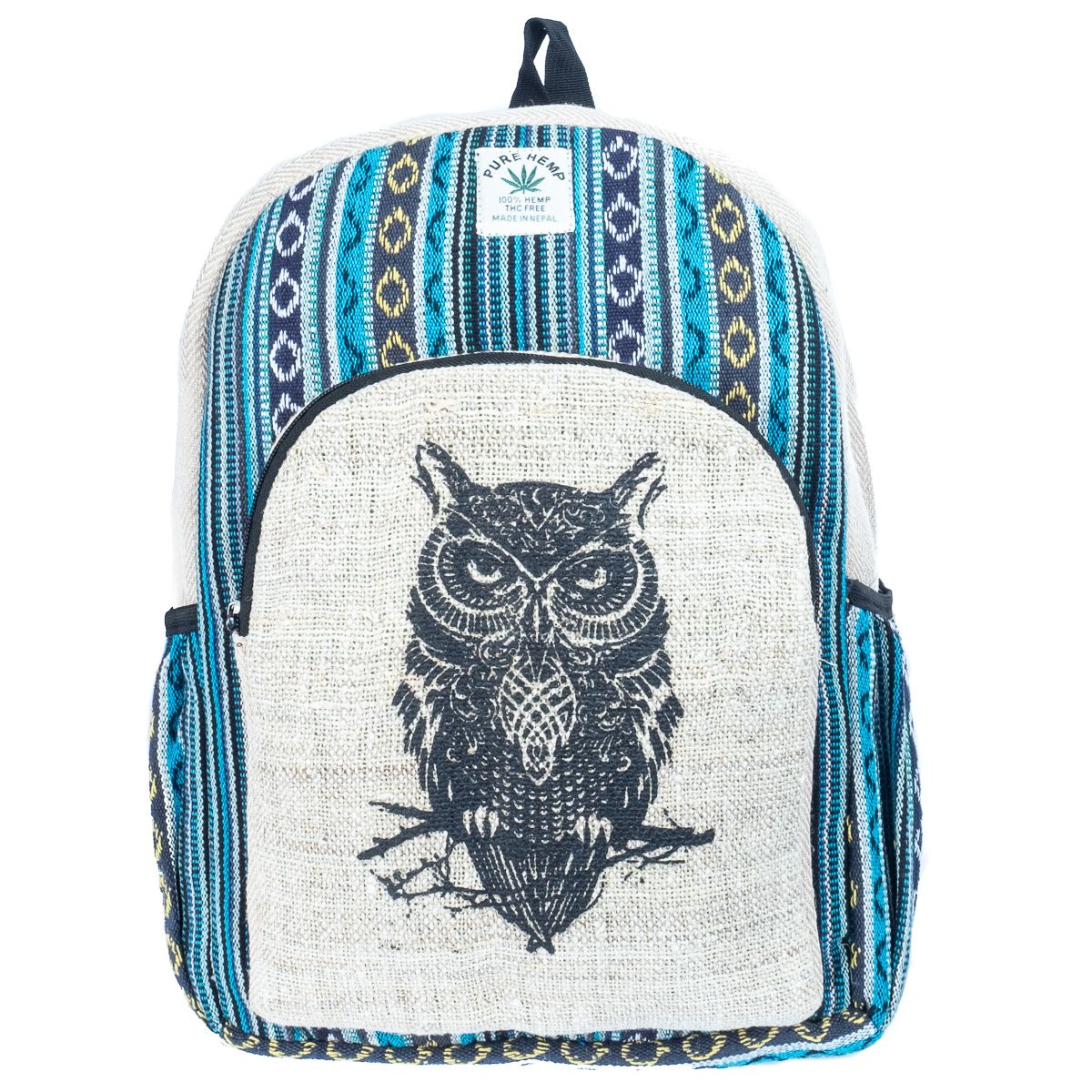 Ethnic backpack made of hemp Owl Nepal