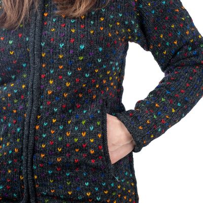 Women's woolen sweater Rainbow Hearts Nepal