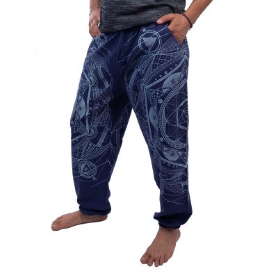 Men's blue ethnic / hippie trousers with print Jantur Biru Nepal