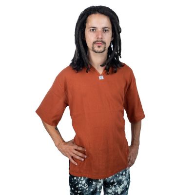 Kurta Lamon Orange- men's shirt with short sleeves Thailand