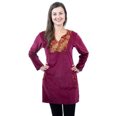 Velvet dress Kareen Anggur | S, M, L, XL