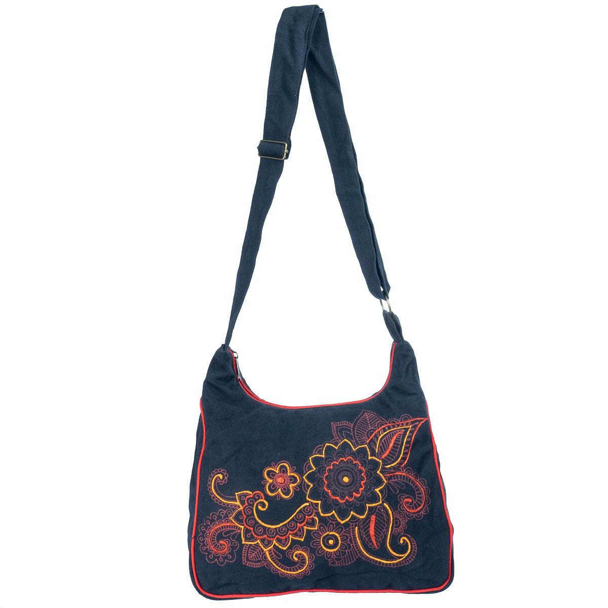 Ethno bag with embroidered flowers Albena Merah Nepal