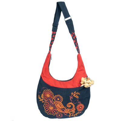 Oriental handbag with flowers Bunga Darah Nepal