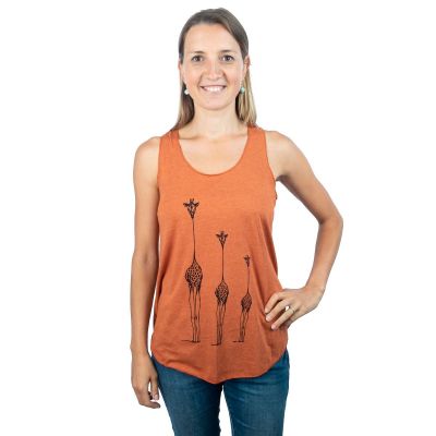 Women's printed tank top Darika Giraffe Family Orange | S/M - LAST PIECE!, L/XL
