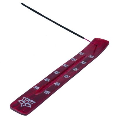 Wooden incense stand Lotus - red