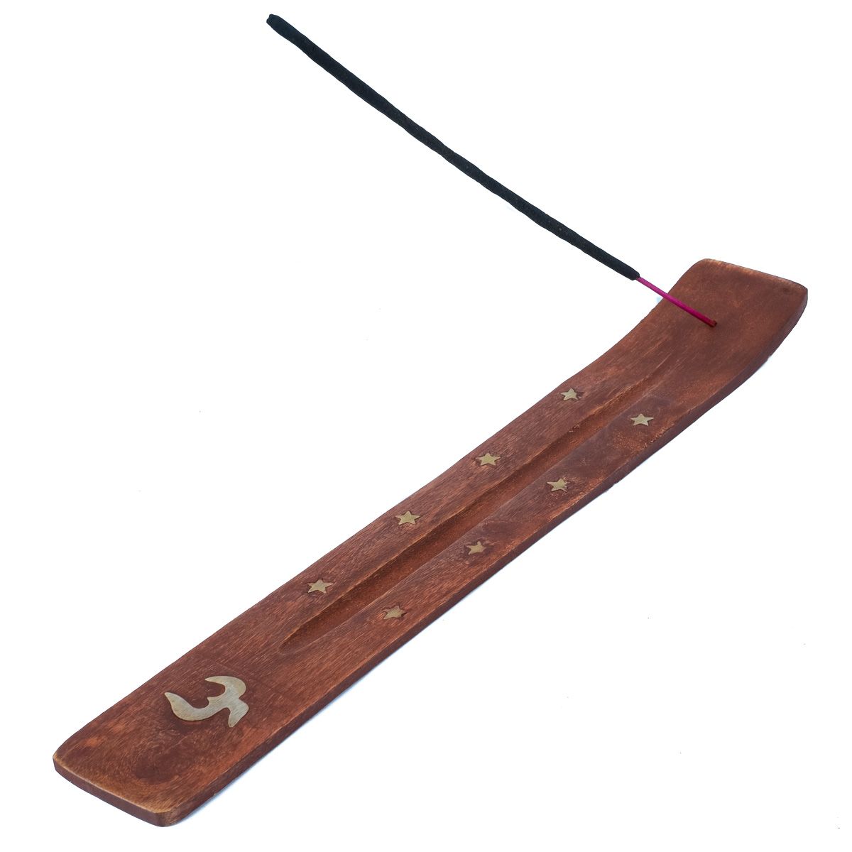 Wooden incense stand Om - brown