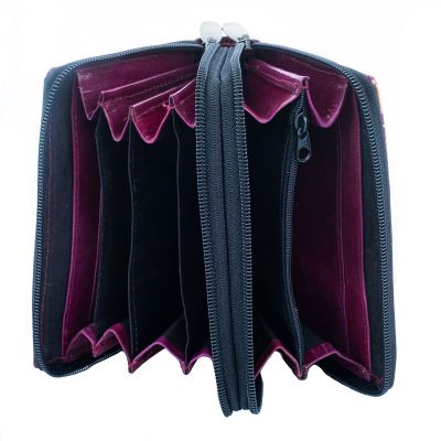 Leather wallet Samira - purple