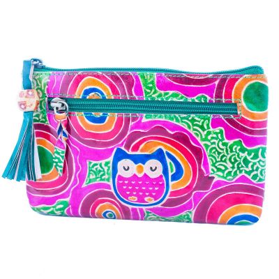 Leather wallet Owl - green