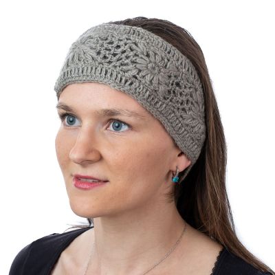 Woolen hairband Bardia Light Grey | headband, set hat, fingerless gloves and headband, set headband and fingerless gloves