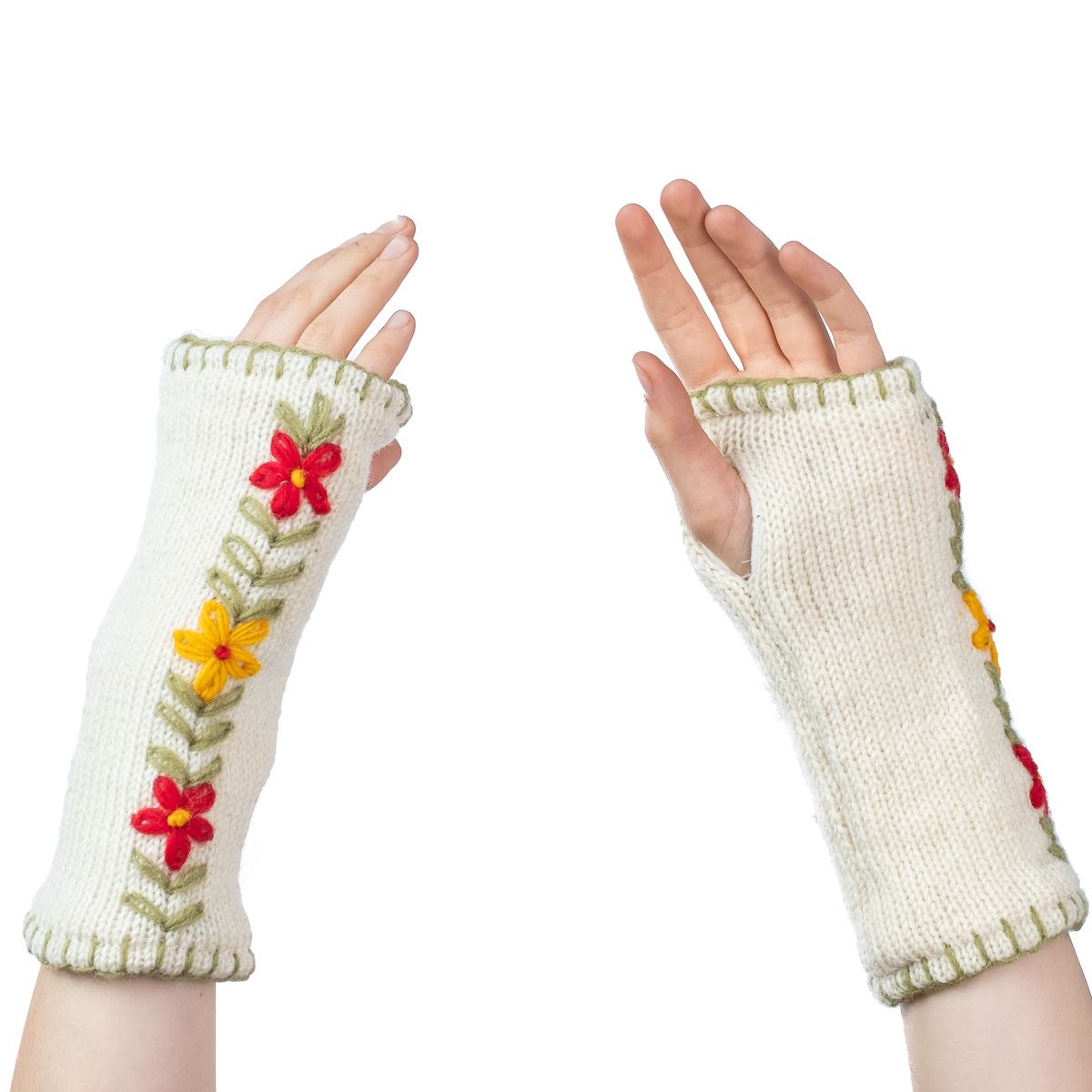 Woolen fingerless gloves Umanga Putih Nepal