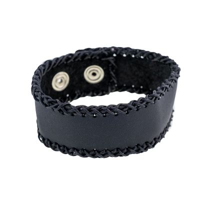 Leather bracelet Menjahit Black