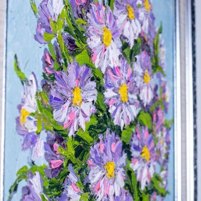 Painting Vase of Purple Flowers