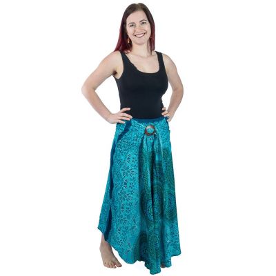 Long ethnic skirt with coconut buckle Kelapa Mayuree Thailand
