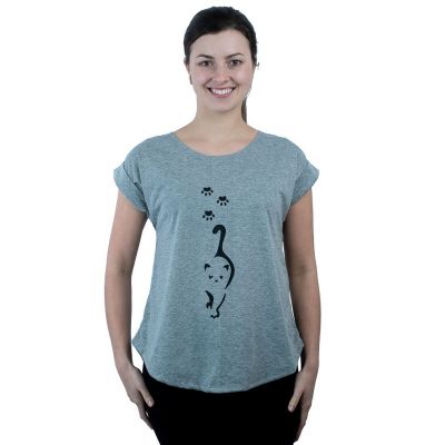 Short sleeve lady T-shirt Darika Cat Footprints | UNISIZE