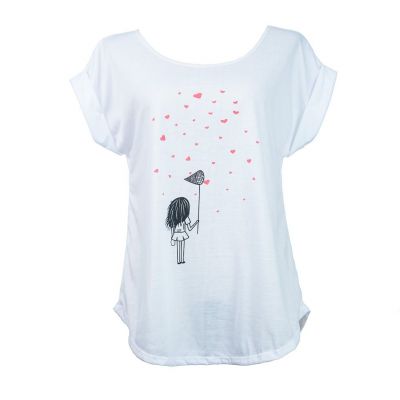 Women's t-shirt with short sleeves Darika Catching Hearts | S/M, L/XL