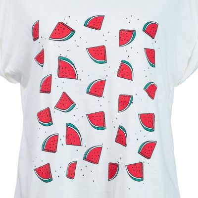 Short sleeve lady T-shirt Darika Watermelons White Thailand