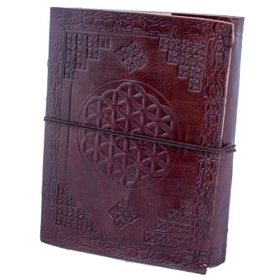 Leather notebook Flower of Life | mini, large, maxi