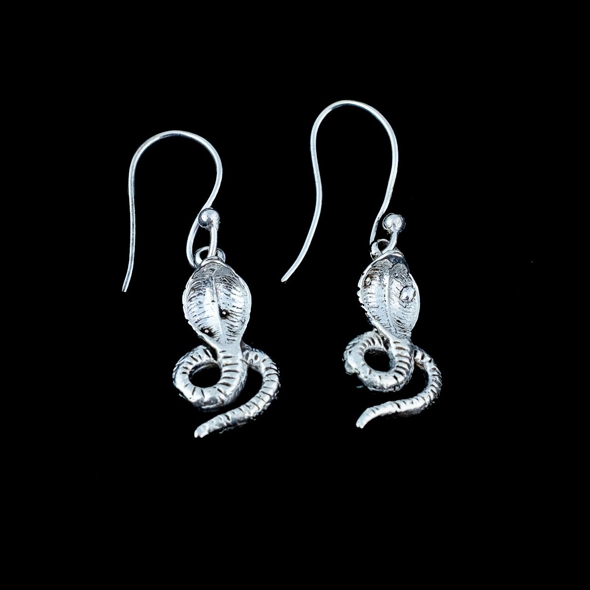 German silver earrings Little Cobras 1 India