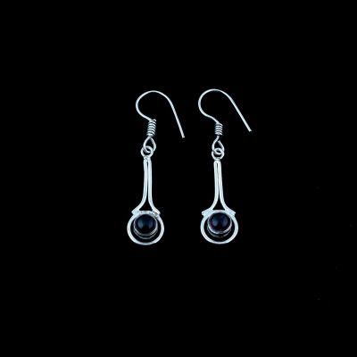 German silver earrings Dilshad | amethyst, tyrkenite, tiger eye, labradorite, moon stone