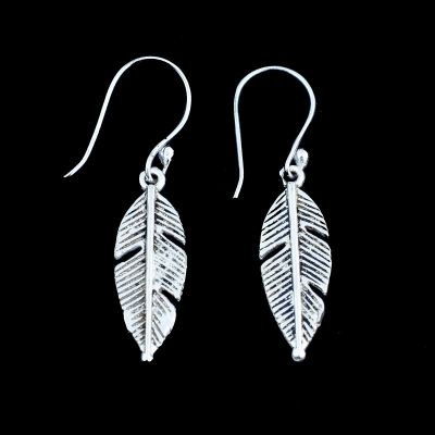 German silver earrings Little Feather 1