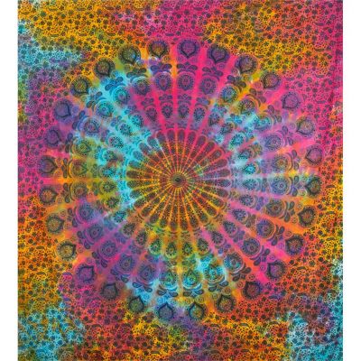 Cotton bed cover Colourful Meditation