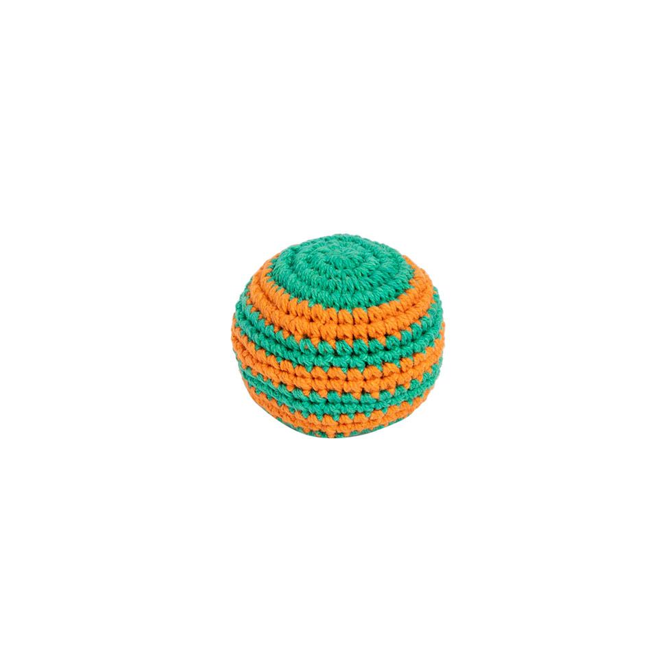 Crocheted hacky sack – Orange-green Nepal