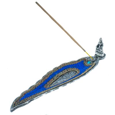 Metal incense holder Buddha - lapis lazuli India