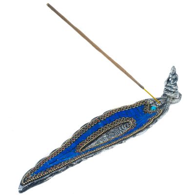 Metal incense holder Buddha - lapis lazuli
