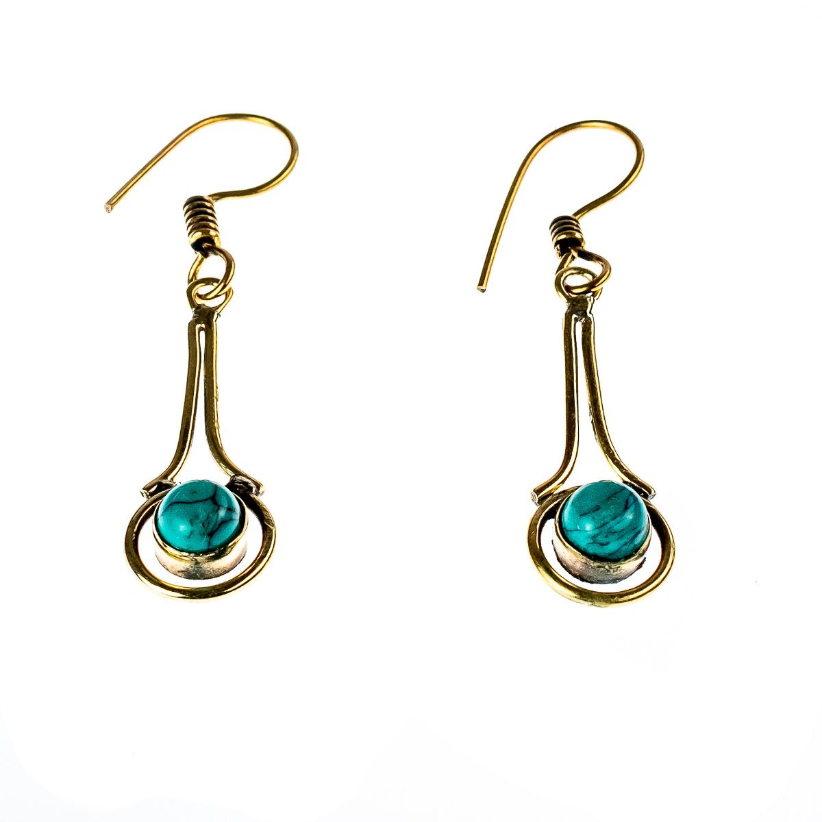 Brass earrings Dilshada - tyrkenite India