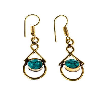 Brass earrings Nur - tyrkenite India