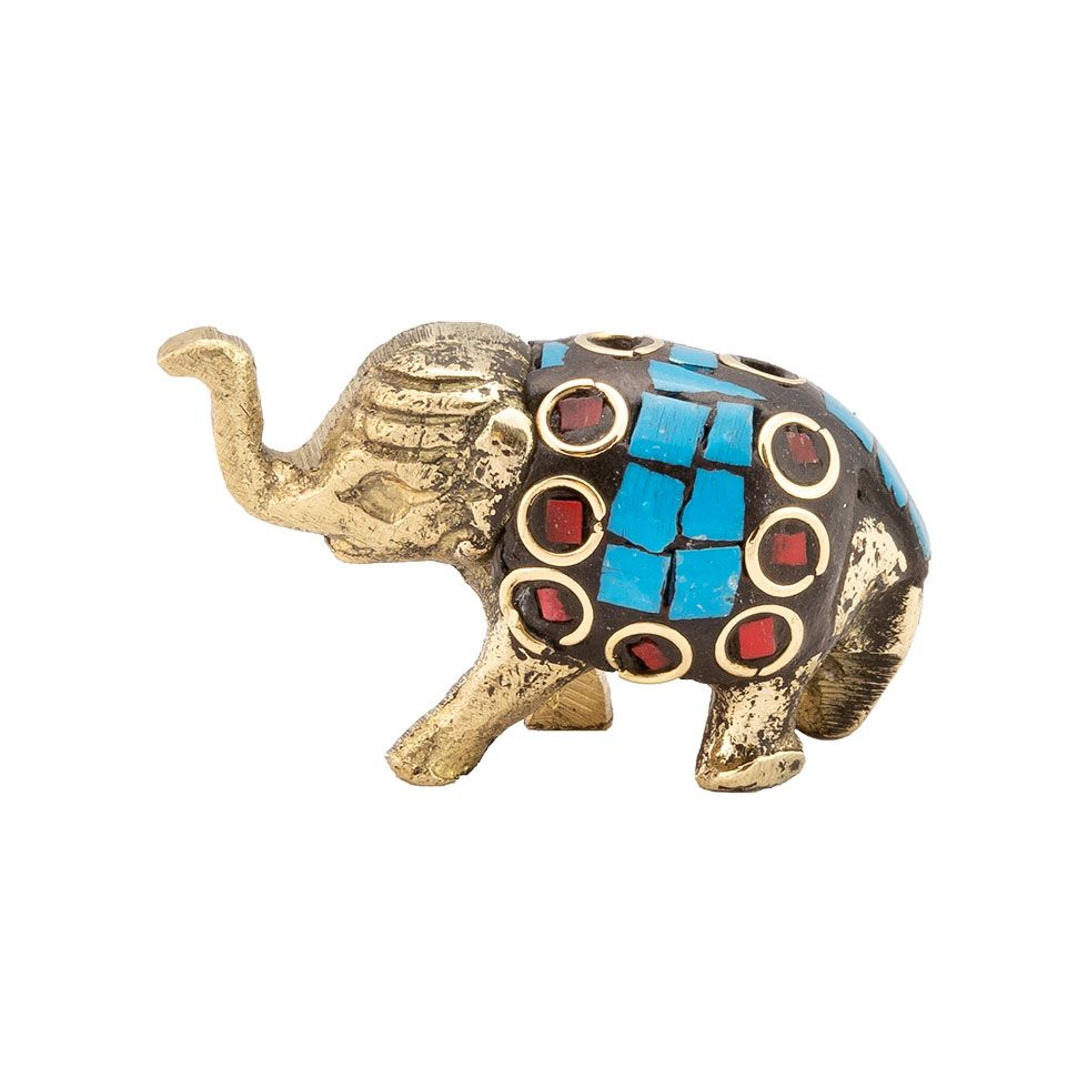 Metal incense holder Decorated baby elephant 4 India