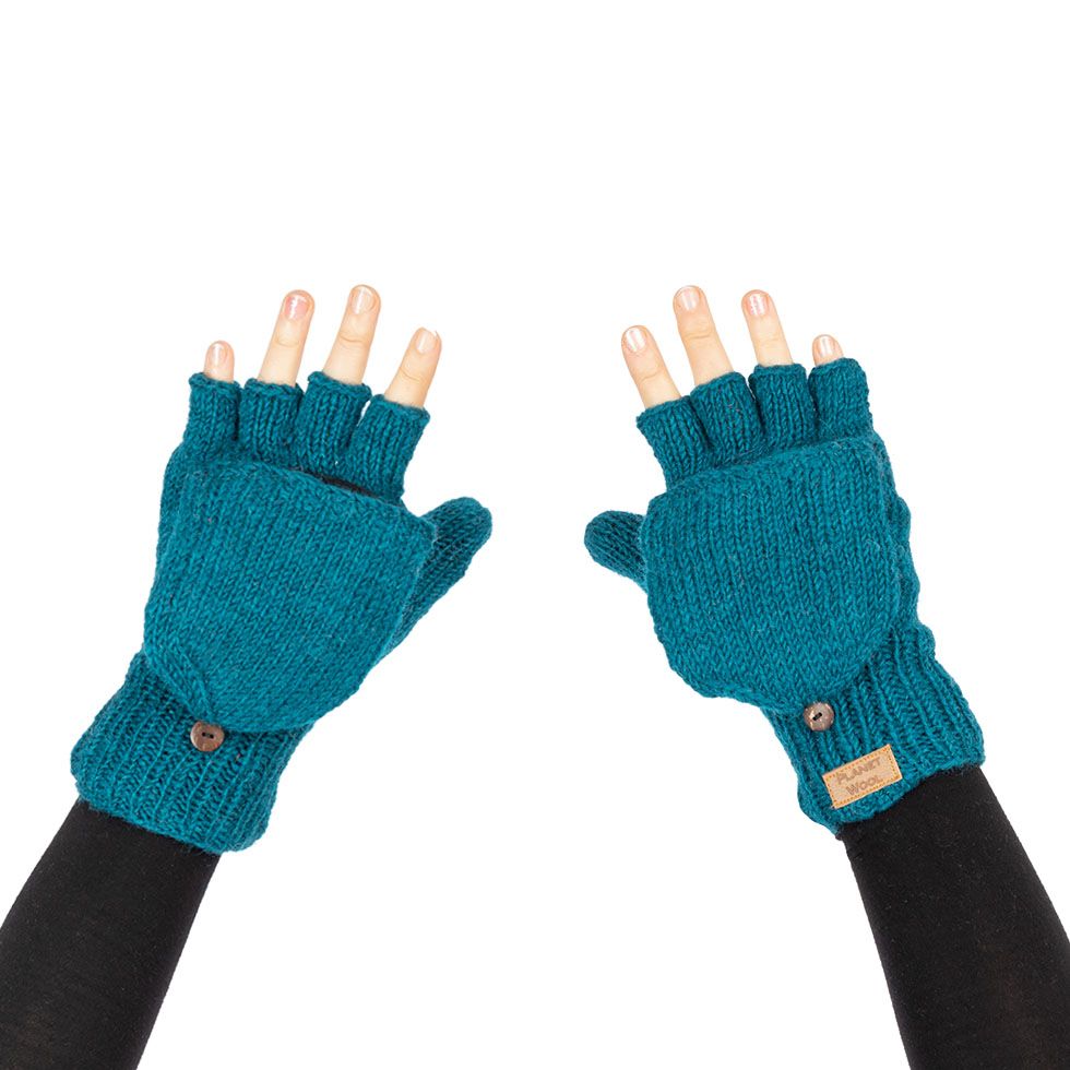 Woolen flip gloves Butwal Blue Nepal