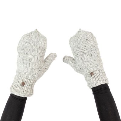Woolen flip gloves Butwal Light Grey Nepal