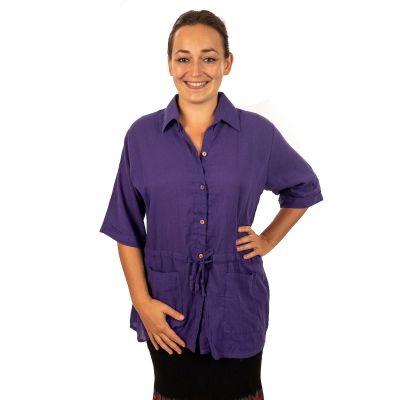 Single colour ladies shirt Sumalee Purple Thailand