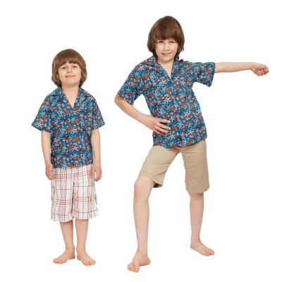 Children's "Hawaiian shirt" Blue Sea | 4-6 years, 6-8 years, 8-10 years, 10-12 years