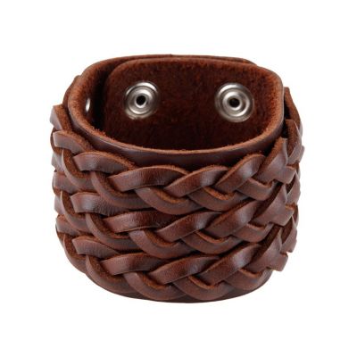 Leather bracelet Kelabang Brown - dark