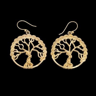 Brass earrings Tree of Life