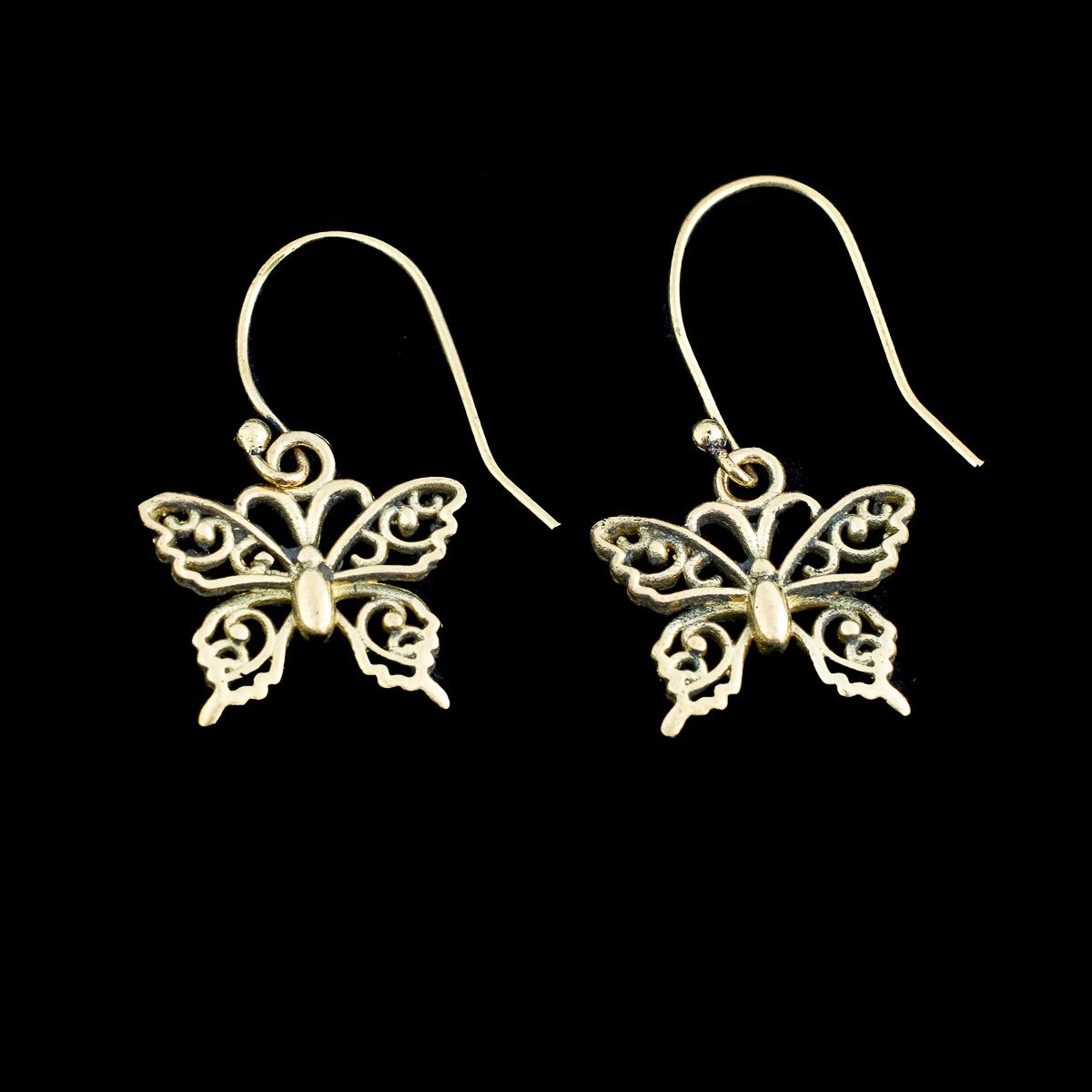 Brass earrings Little Butterflies 1 India